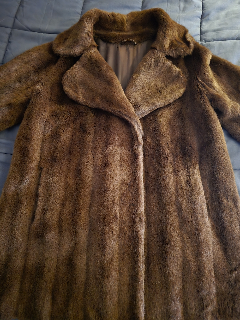Classic Brown Faux Fur Coat for Women